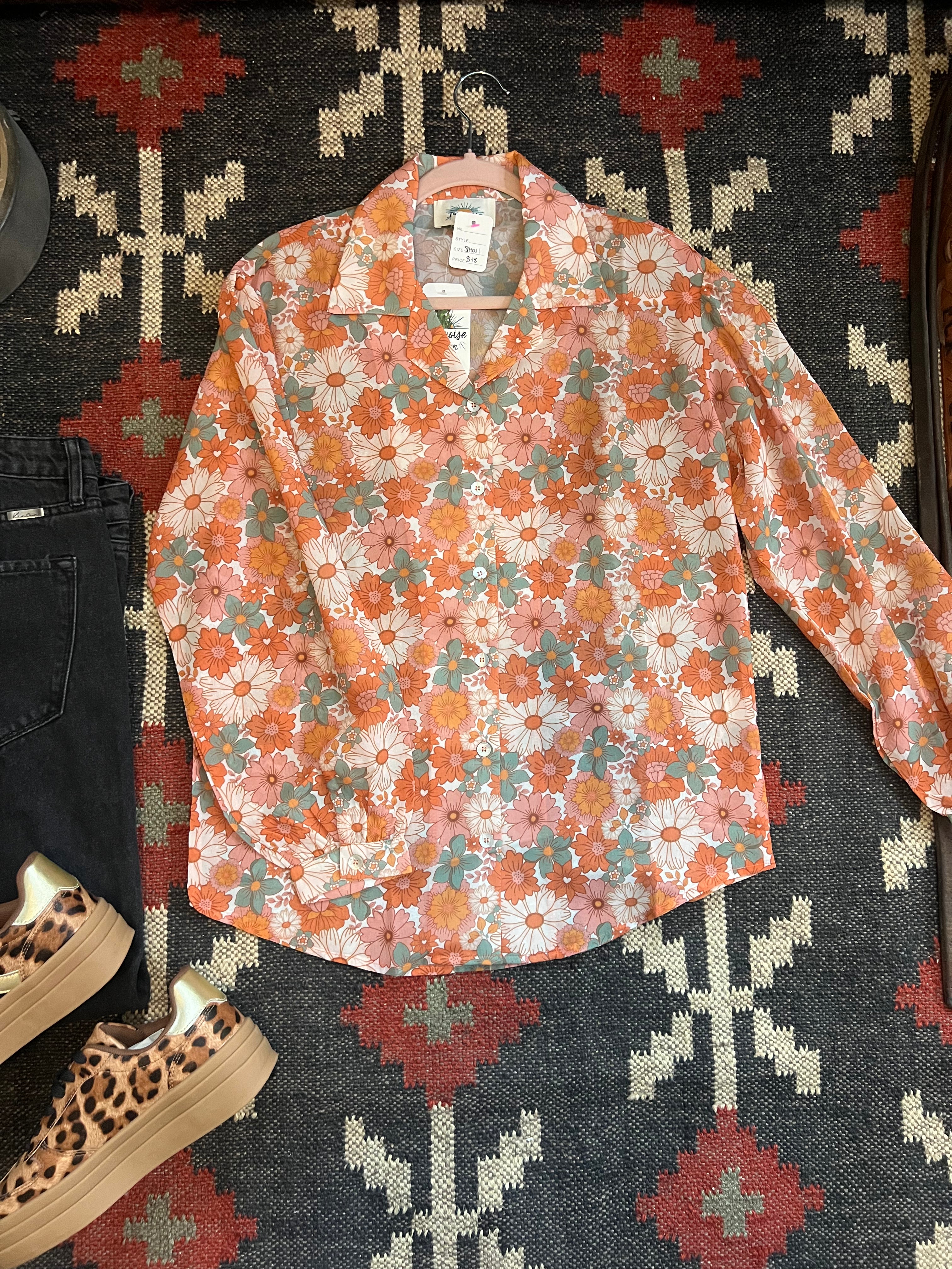 Vintage Floral Blouse - Light Colors