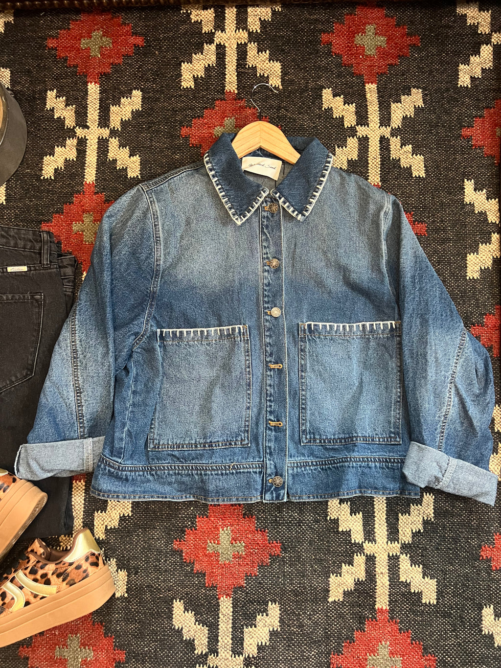 White Stitch Denim Jacket