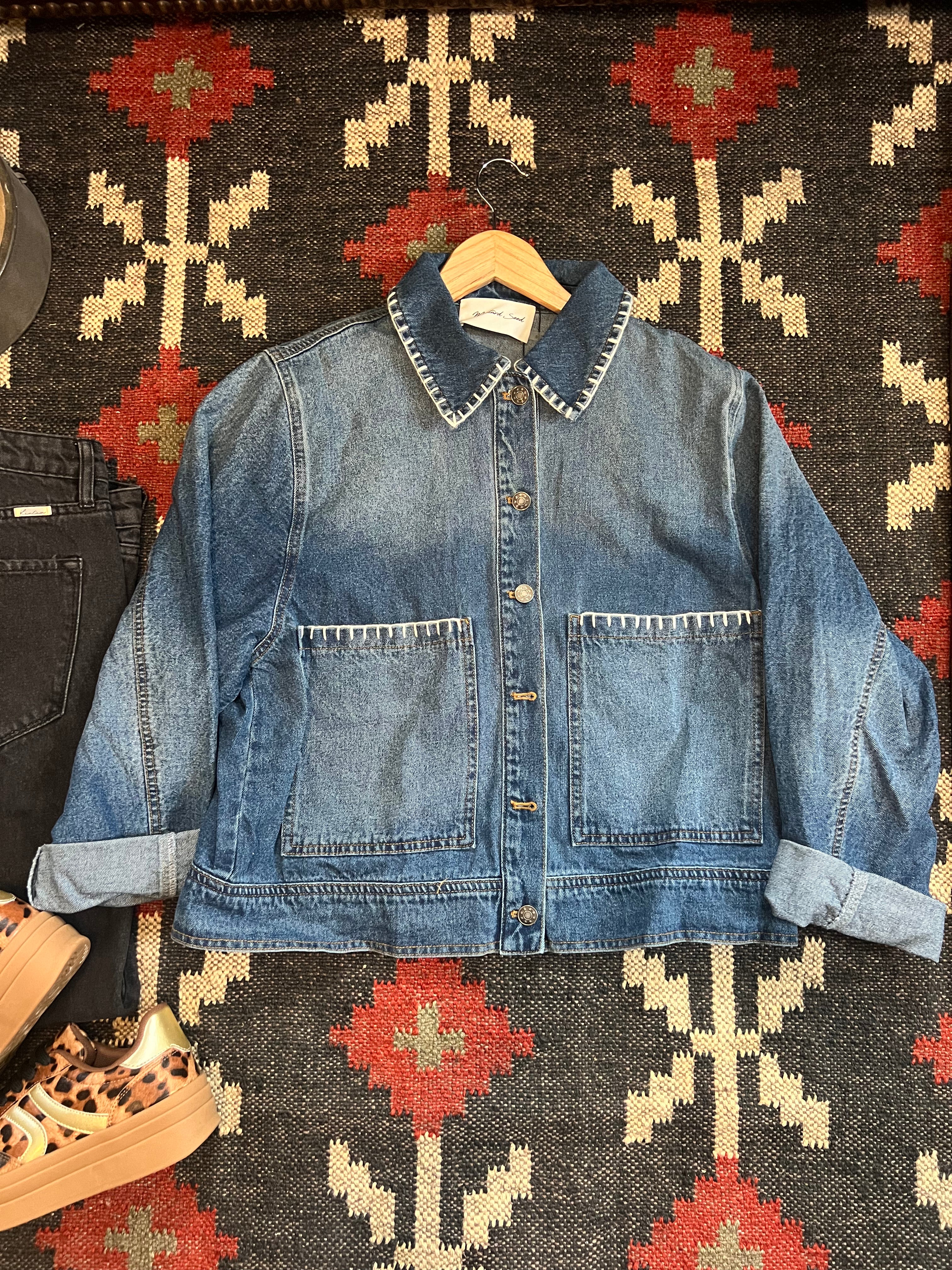 White Stitch Denim Jacket