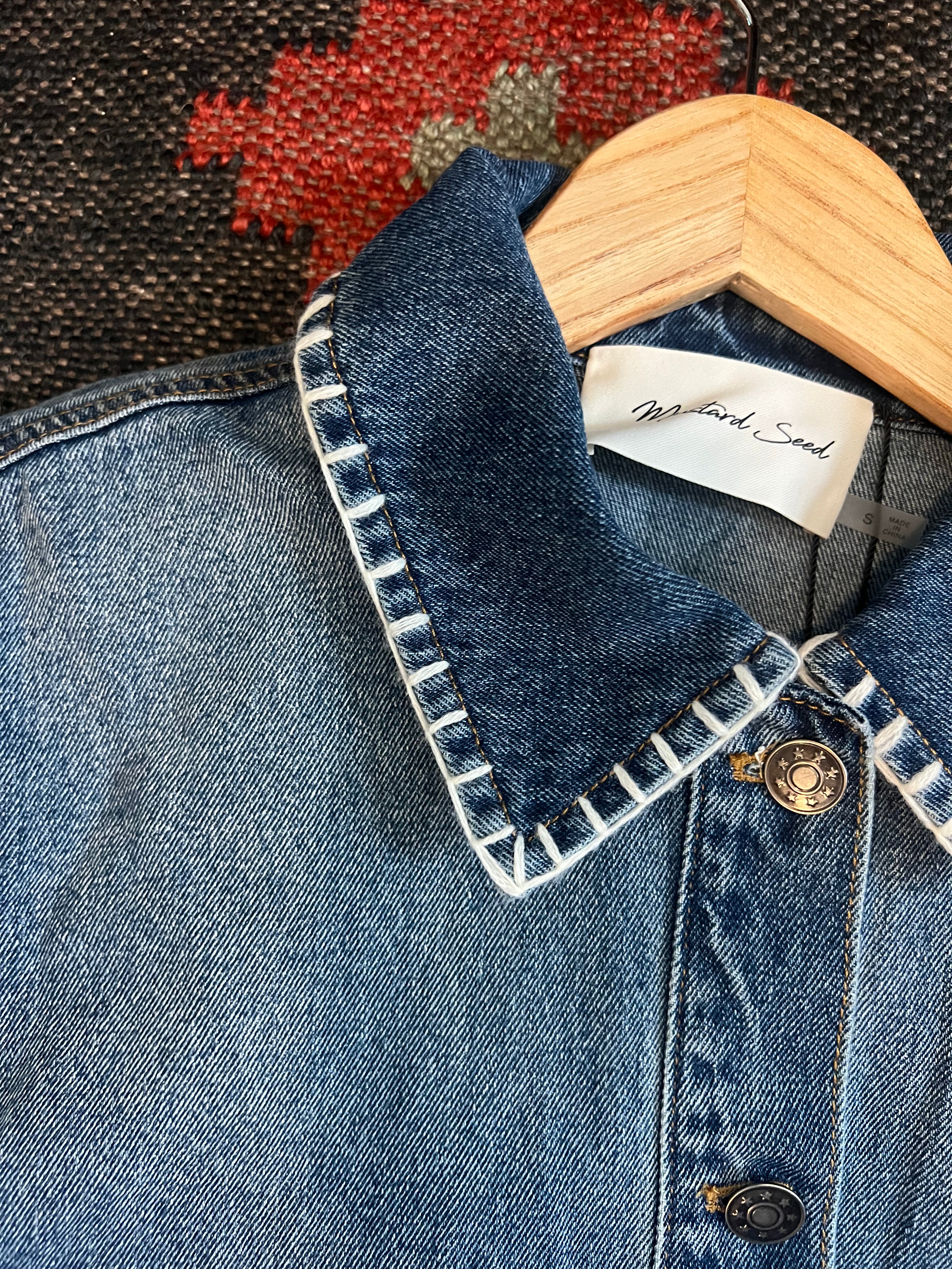 White Stitch Denim Jacket