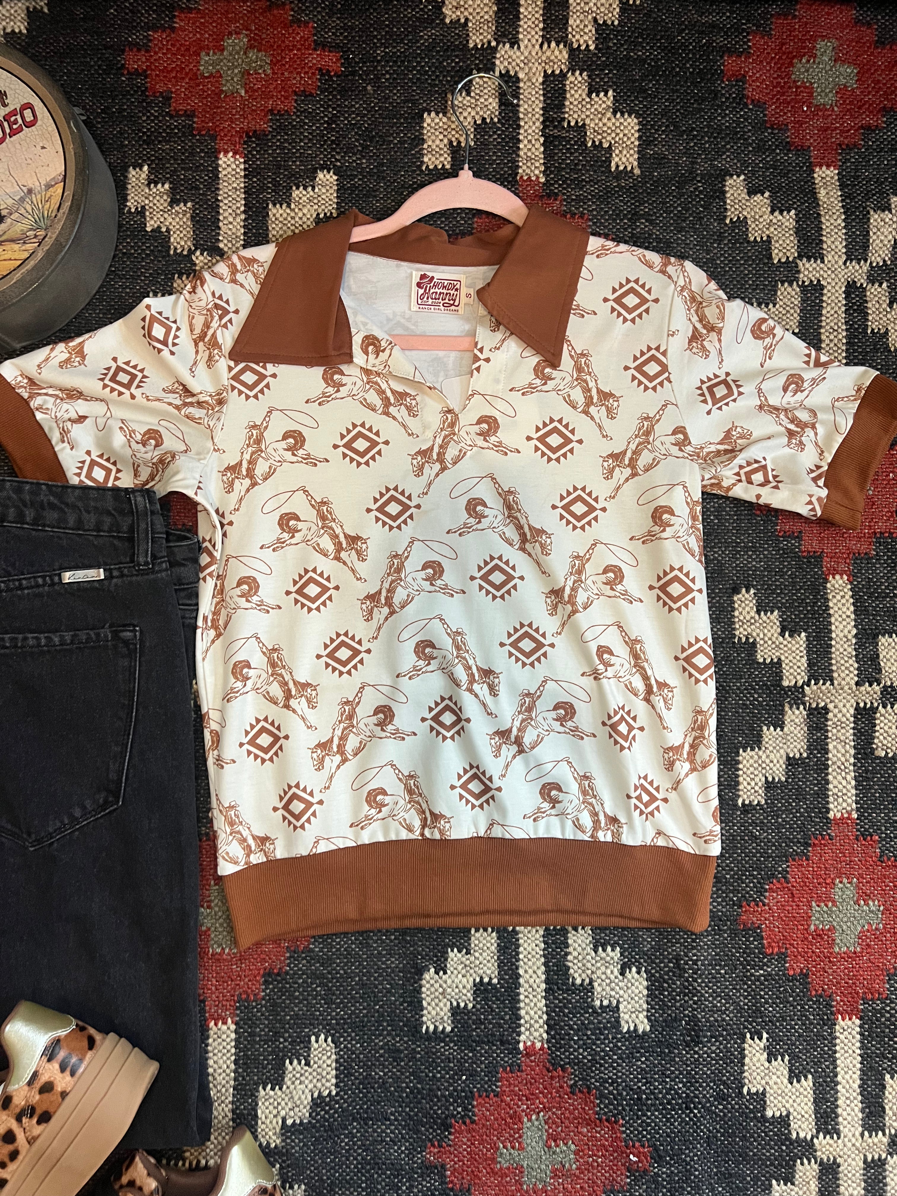 Aztec Rodeo Print Blouse
