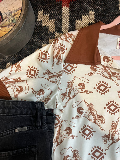 Aztec Rodeo Print Blouse