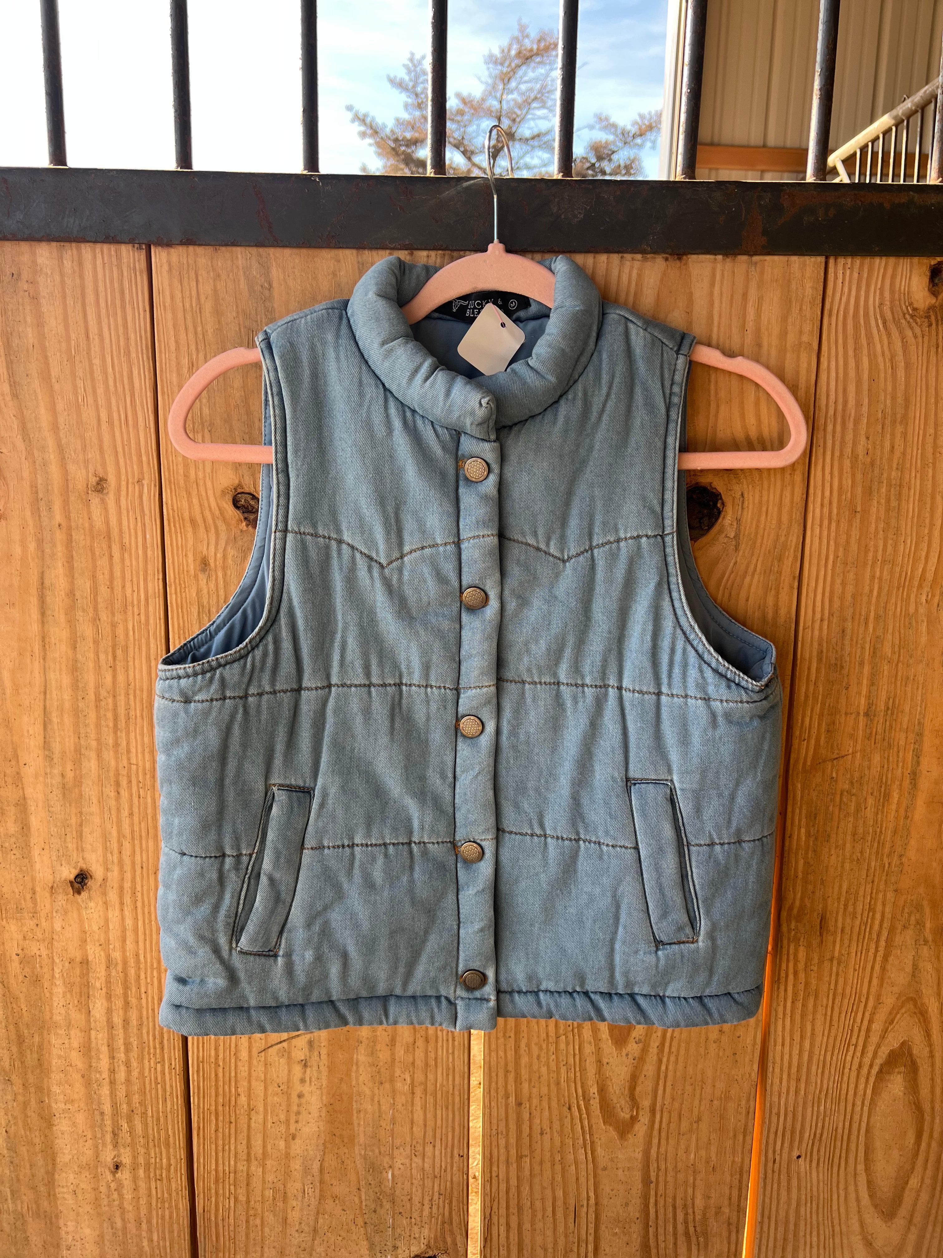 Denim Puffer Vest