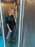 Teal Vallejo Velvet Button Up
